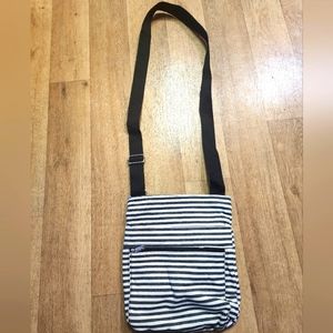 Thirty-One Twill Striped Shoulder Bag/Purse